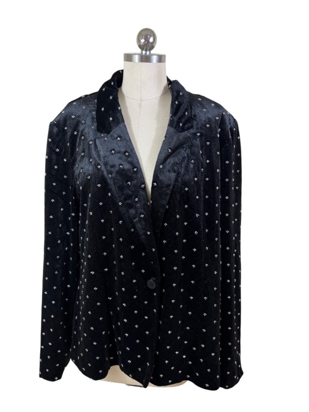 Nanette Lepore Crushed Velvet Blazer Womens 1X Sparkly Bohemian Glamour Festive